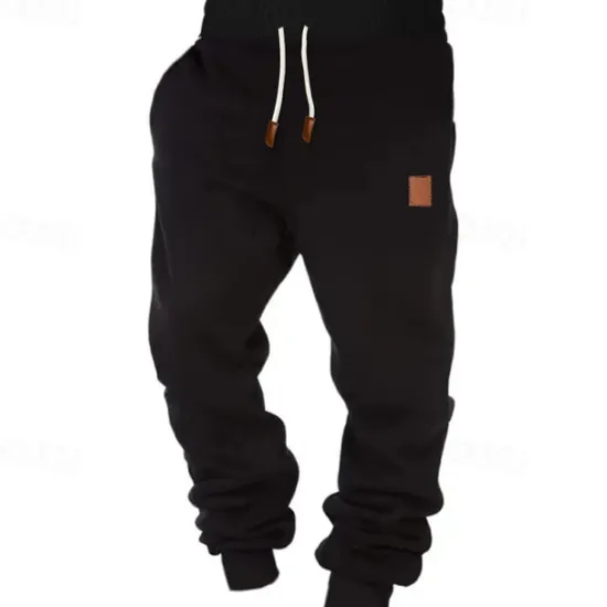 OUKU Men's Fleece Pants Sweatpants Joggers Trousers Drawstring Plain Comfort Breathable Outdoor Daily Going out Fashion Casual Black Green