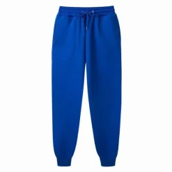 OUKU Men's Fleece Pants Sweatpants Joggers Winter Pants Trousers Side Pockets Elastic Waist Fleece Solid Color Comfort Warm Daily Casual Navy Apricot