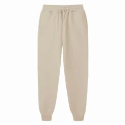 OUKU Men's Fleece Pants Sweatpants Joggers Winter Pants Trousers Side Pockets Elastic Waist Fleece Solid Color Comfort Warm Daily Casual Navy Apricot