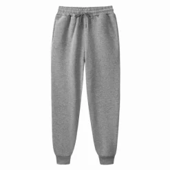 OUKU Men's Fleece Pants Sweatpants Joggers Winter Pants Trousers Side Pockets Elastic Waist Fleece Solid Color Comfort Warm Daily Casual Navy Apricot