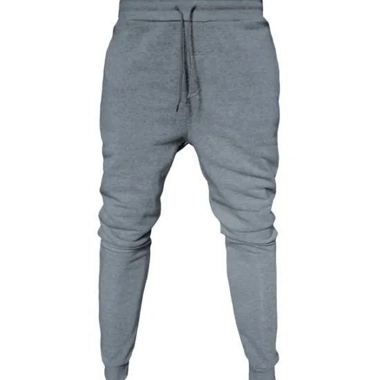 New OUKU Men's Fleece Pants Sweatpants Joggers Winter Pants Trousers Pocket Drawstring Elastic Waist Solid Color Warm Full Length Daily Casual Plus velvet Loose Fit Light gray-pure light board Dark gray-light