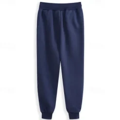 New OUKU Men's Fleece Pants Sweatpants Joggers Winter Pants Trousers Pocket Drawstring Elastic Waist Solid Color Warm Full Length Daily Casual Plus velvet Loose Fit Light gray-pure light board Dark gray-light