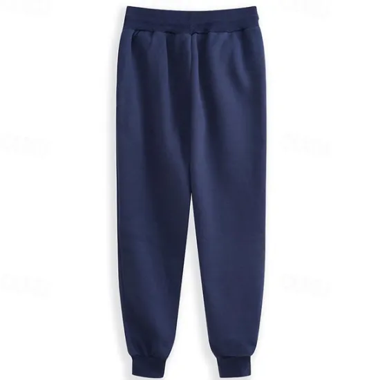 New OUKU Men's Fleece Pants Sweatpants Joggers Winter Pants Trousers Pocket Drawstring Elastic Waist Solid Color Warm Full Length Daily Casual Plus velvet Loose Fit Light gray-pure light board Dark gray-light