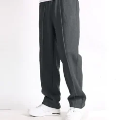 Sale OUKU Men's Fleece Pants Sweatpants Joggers Wide Leg Sweatpants Trousers Pocket Elastic Waist Plain Comfort Breathable Outdoor Daily Going out Casual Big and Tall Black Light Grey