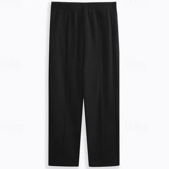 Sale OUKU Men's Fleece Pants Sweatpants Joggers Wide Leg Sweatpants Trousers Pocket Elastic Waist Plain Comfort Breathable Outdoor Daily Going out Casual Big and Tall Black Light Grey