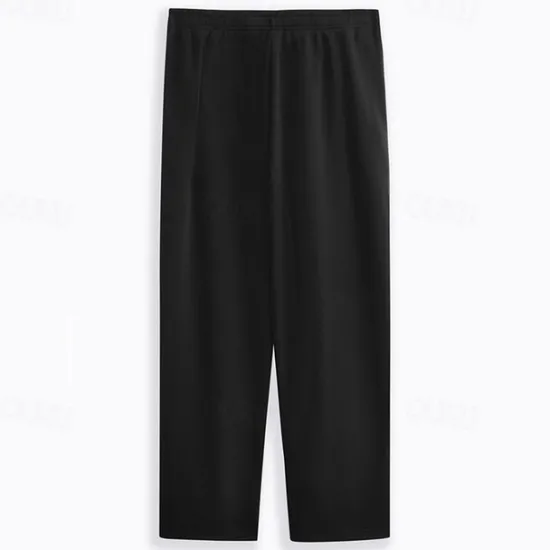 Sale OUKU Men's Fleece Pants Sweatpants Joggers Wide Leg Sweatpants Trousers Pocket Elastic Waist Plain Comfort Breathable Outdoor Daily Going out Casual Big and Tall Black Light Grey