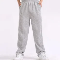 Hot OUKU Men's Fleece Pants Sweatpants Joggers Trousers Straight Leg Sweatpants Pocket Plain Comfort Breathable Outdoor Daily Going out Fashion Streetwear Black Wine