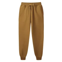 Clearance OUKU Men's Fleece Pants Sweatpants Joggers Winter Pants Trousers Side Pockets Elastic Waist Fleece Solid Color Comfort Warm Daily Casual Navy Apricot