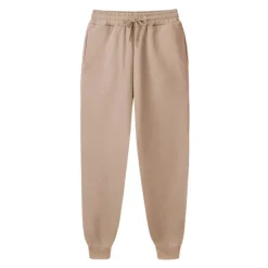 Clearance OUKU Men's Fleece Pants Sweatpants Joggers Winter Pants Trousers Side Pockets Elastic Waist Fleece Solid Color Comfort Warm Daily Casual Navy Apricot