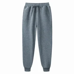 Clearance OUKU Men's Fleece Pants Sweatpants Joggers Winter Pants Trousers Side Pockets Elastic Waist Fleece Solid Color Comfort Warm Daily Casual Navy Apricot
