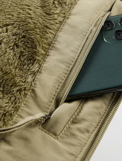 Sale OUKU Men's Fleece Vest Outdoor Vest Fishing Vest Daily Date Vacation Fashion Casual Fall & Winter Pocket Polyester Warm Comfortable Solid Color Zipper Stand Collar Regular Fit Black Khaki Gray Vest