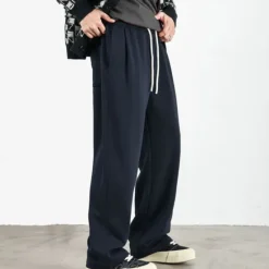 Best OUKU Men's Fleece-lined Athletic Pants Active Pants Active Joggers Full Length Outdoor Vacation Home Sports Fashion Navy Blue Beige Micro-elastic