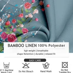Discount OUKU Men's Floral Button Up Shirt Long Sleeve Casual Vacation Daily Summer Spring & Fall Band Collar grandad collar 3D Print White Pink Blue Sage