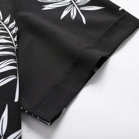 Outlet OUKU Men's Floral Coconut Tree Bus Shirt Summer Hawaiian Shirt Aloha Shirt Short Sleeves Shirt Turndown Fashion Streetwear Designer Outdoor Street Casual Black Yellow Navy Blue S M L