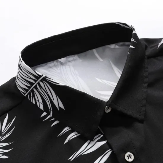 Outlet OUKU Men's Floral Coconut Tree Bus Shirt Summer Hawaiian Shirt Aloha Shirt Short Sleeves Shirt Turndown Fashion Streetwear Designer Outdoor Street Casual Black Yellow Navy Blue S M L