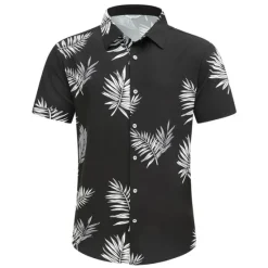 Outlet OUKU Men's Floral Coconut Tree Bus Shirt Summer Hawaiian Shirt Aloha Shirt Short Sleeves Shirt Turndown Fashion Streetwear Designer Outdoor Street Casual Black Yellow Navy Blue S M L