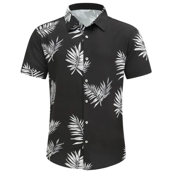 Outlet OUKU Men's Floral Coconut Tree Bus Shirt Summer Hawaiian Shirt Aloha Shirt Short Sleeves Shirt Turndown Fashion Streetwear Designer Outdoor Street Casual Black Yellow Navy Blue S M L