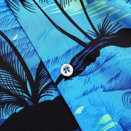 Outlet OUKU Men's Floral Coconut Tree Bus Shirt Summer Hawaiian Shirt Aloha Shirt Short Sleeves Shirt Turndown Fashion Streetwear Designer Outdoor Street Casual Black Yellow Navy Blue S M L