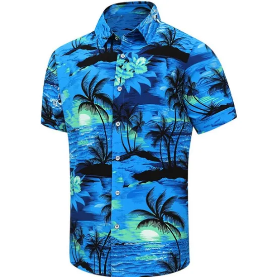 Outlet OUKU Men's Floral Coconut Tree Bus Shirt Summer Hawaiian Shirt Aloha Shirt Short Sleeves Shirt Turndown Fashion Streetwear Designer Outdoor Street Casual Black Yellow Navy Blue S M L