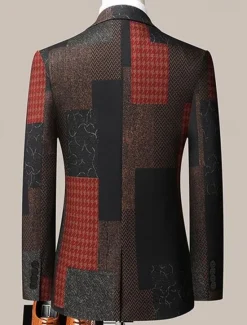 Best OUKU Men's Floral Color Block Long Sleeve Turndown Fashion Streetwear Business Work Wear to work Going out Buttons Print