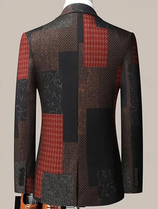 Best OUKU Men's Floral Color Block Long Sleeve Turndown Fashion Streetwear Business Work Wear to work Going out Buttons Print