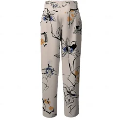 Hot OUKU Men's Floral Dress Pants Mid Waist Vintage Casual Formal Dailywear Pocket Summer Spring Fall Beige
