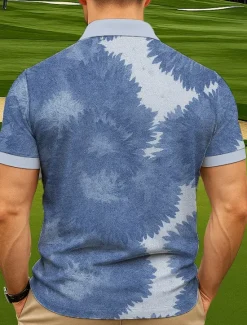 Discount OUKU Men's Floral Golf Polo Sports Polo Shirts Short Sleeve Polo Shirts Collared Shirts Casual Athleisure Daily Wear Buttons Summer Red Blue Green