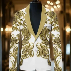 Clearance OUKU Men's Floral Graphic Long Sleeve Turndown Artistic Casual Party Evening Wear Daily Buttons 3D Print Multi Pocket Yellow