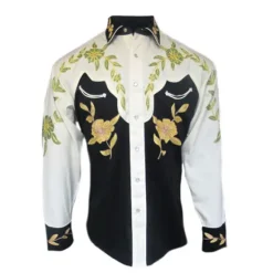 Discount OUKU Men's Floral Graphic Prints Shirt Western Shirt Cowboy Shirt Long Sleeve Fashion Streetwear Designer Outdoor Daily Fall & Winter Turndown Print Button-Down Yellow