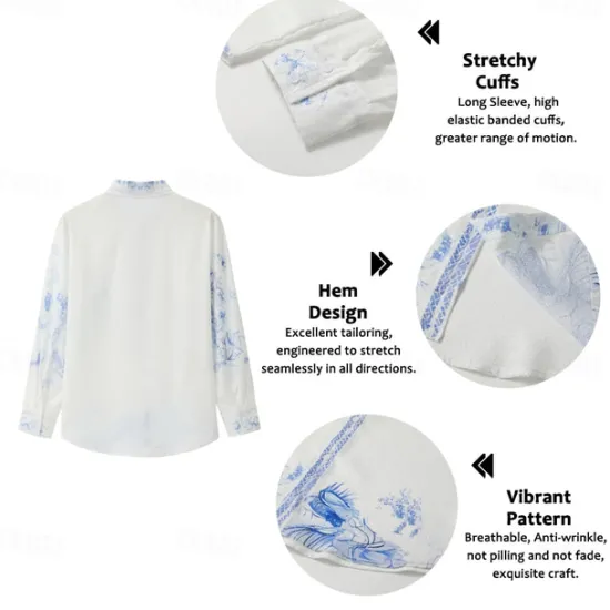 Outlet OUKU Men's Floral Graphic Prints Shirt Short Sleeve Sports Fashion Streetwear Outdoor Daily Weekend Summer Spring Turndown Print Yellow Red Blue Green Light Blue