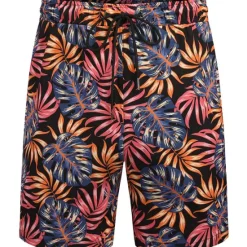 Sale OUKU Men's Floral Leaves Tropical Plants 2pcs Shirts Sets Summer Hawaiian Shirt Short Sleeve Short Pants Turndown Tropical Fashion Hawaiian Street Casual Hawaiian Print Summer Spring Black White Brown