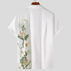 Discount OUKU Men's Floral Shirt Button Up Shirt Short Sleeve Tropical Fashion Hawaiian Casual Holiday Beach Summer Spring Turndown Print Button-Down Yellow Red Blue Purple Green
