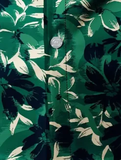 Outlet OUKU Men's Floral Shirt Button Up Shirt Long Sleeve Casual Daily Wear Going out Fall & Winter Turndown Print Button-Down Black Green