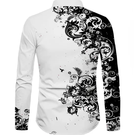 Hot OUKU Men's Floral Shirt Long Sleeve Fashion Designer Casual Daily Holiday Going out Spring & Summer Turndown 3D Print Button-Down Black Red Blue Brown Green