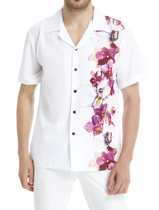 Best OUKU Men's Floral Shirt Short Sleeve Sports Fashion Streetwear Casual Holiday Beach Summer Spring Cuban Collar Print Button-Down Black Light Green Black / Brown Red Green