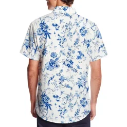 OUKU Men's Floral Tropical Flowers Leaves Shirt Summer Hawaiian Shirt Aloha Shirt Short Sleeves Shirt Turndown Fashion Designer Casual Outdoor Street Casual Yellow Light Green Blue 3D Print S M L