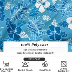 Clearance OUKU Men's Floral Tropical Flowers Summer Hawaiian Shirt Aloha Shirt Short Sleeves Shirt Turndown Hawaiian Casual Resort Outdoor Vacation Street Blue Green S M L