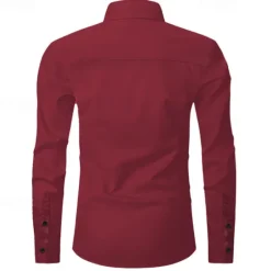Clearance OUKU Men's Florals Western Shirt Cowboy Shirt Long Sleeve Western Style Spring Fall Turndown Button Up Red
