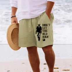 Discount OUKU Men's Four Leaf Clover Shorts Summer Shorts Beach Shorts Mid Waist Hawaiian Casual Holiday St. Patrick's Day Drawstring Elastic Waist Print Designer Clothing Apparel