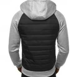 Outlet OUKU Men's Full Zip Hoodie Zip Up Hoodie Black Dark Gray Gray Hooded Color Block Zip Up Patchwork Pocket Sports & Outdoor Daily Holiday Polyester Streetwear Basic Casual Fall & Winter Clothing Apparel