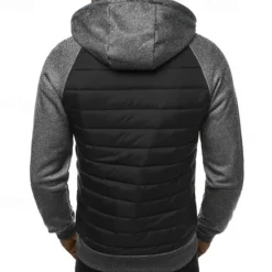 Outlet OUKU Men's Full Zip Hoodie Zip Up Hoodie Black Dark Gray Gray Hooded Color Block Zip Up Patchwork Pocket Sports & Outdoor Daily Holiday Polyester Streetwear Basic Casual Fall & Winter Clothing Apparel