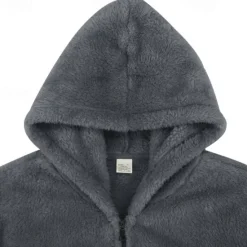 Sale OUKU Men's Full Zip Hoodie Zip Up Hoodie Fleece Jacket Fleece Hoodie Black Navy Blue Khaki Gray Hooded Plain Zip Up Patchwork Sports & Outdoor Casual Daily Polyester Streetwear Casual Fall & Winter