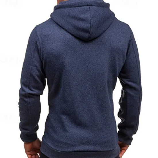 Clearance OUKU Men's Full Zip Hoodie Zip Up Hoodie Black Wine Navy Blue Light Grey Dark Gray Hooded Plain Zip Up Patchwork Pocket Sports & Outdoor Daily Holiday Polyester Streetwear Basic Casual Spring & Fall