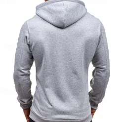 Clearance OUKU Men's Full Zip Hoodie Zip Up Hoodie Black Wine Navy Blue Light Grey Dark Gray Hooded Plain Zip Up Patchwork Pocket Sports & Outdoor Daily Holiday Polyester Streetwear Basic Casual Spring & Fall