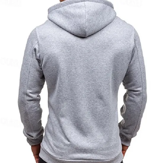 Clearance OUKU Men's Full Zip Hoodie Zip Up Hoodie Black Wine Navy Blue Light Grey Dark Gray Hooded Plain Zip Up Patchwork Pocket Sports & Outdoor Daily Holiday Polyester Streetwear Basic Casual Spring & Fall
