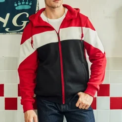 Hot OUKU Men's Full Zip Hoodie Zip Up Hoodie White Red Blue Khaki Hooded Color Block Zip Up Patchwork Pocket Sports & Outdoor Daily Holiday Polyester Streetwear Basic Casual Fall & Winter Clothing Apparel