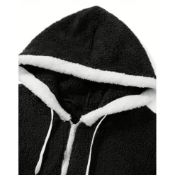 Discount OUKU Men's Full Zip Hoodie Zip Up Hoodie Fleece Jacket Fleece Hoodie Black Navy Blue Khaki Gray Hooded Color Block Zip Up Patchwork Sports & Outdoor Casual Daily Polyester Streetwear Casual Fall & Winter