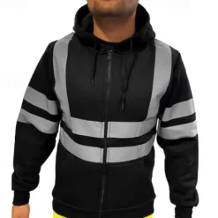 Outlet OUKU Men's Full Zip Hoodie Zip Up Hoodie Black Yellow Orange Green Hooded Color Block Zip Up Patchwork Sports & Outdoor Daily Holiday Cotton Streetwear Basic Casual Spring & Fall Clothing Apparel Hoodies