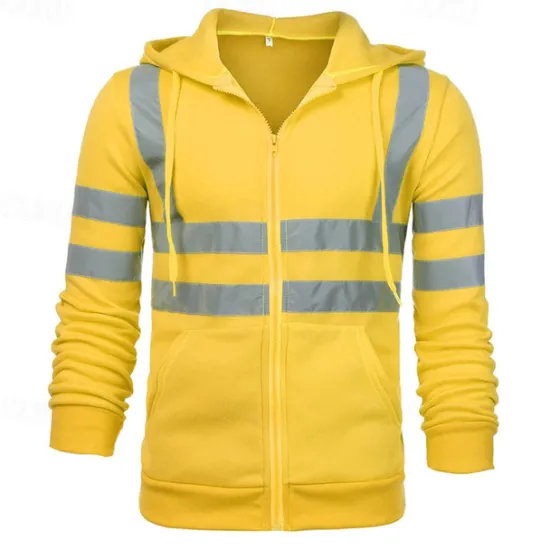 Outlet OUKU Men's Full Zip Hoodie Zip Up Hoodie Black Yellow Orange Green Hooded Color Block Zip Up Patchwork Sports & Outdoor Daily Holiday Cotton Streetwear Basic Casual Spring & Fall Clothing Apparel Hoodies