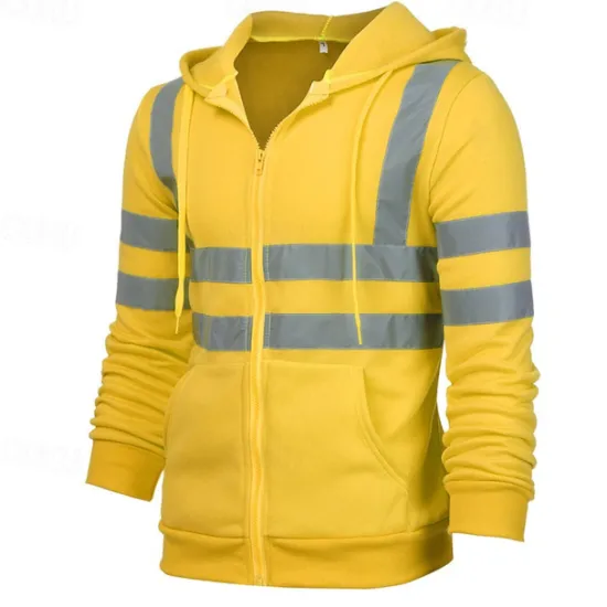 Outlet OUKU Men's Full Zip Hoodie Zip Up Hoodie Black Yellow Orange Green Hooded Color Block Zip Up Patchwork Sports & Outdoor Daily Holiday Cotton Streetwear Basic Casual Spring & Fall Clothing Apparel Hoodies